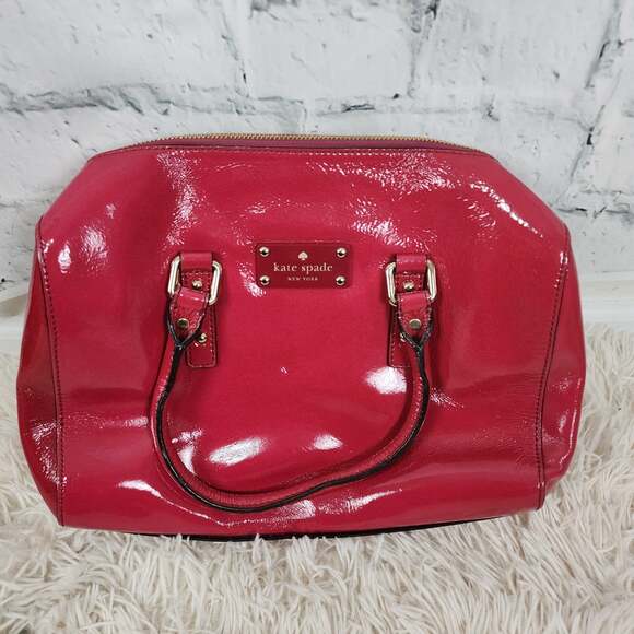 Kate Spade melinda flicker fuchsia patent leather bag satchel - Picture 3 of 6